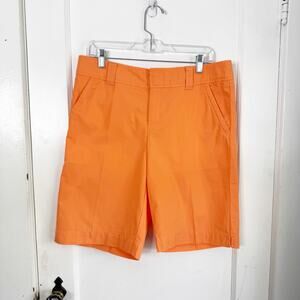 Lilly Pulitzer Residt Fit Orange Bermuda Shorts Flat Front Classic Casual 10